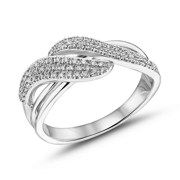 Золотое кольцо с бриллиантами (арт. К341476020б) – изображение 1