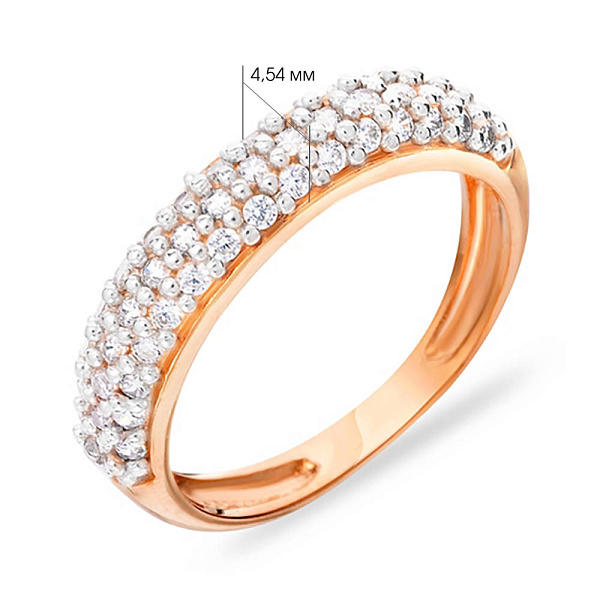 Золота каблучка з фіанітами (арт. 140364) – зображення 2