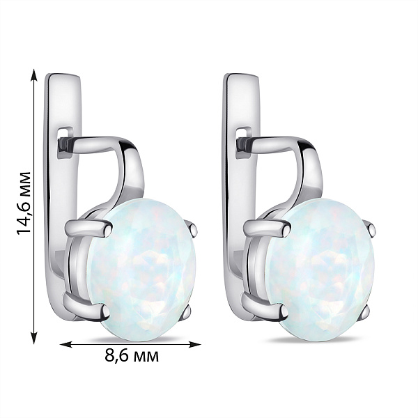 Срібні сережки з опалом (арт. 7502/2299Поб) – зображення 2
