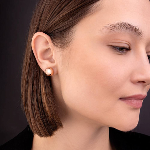 Золотые серьги-пусеты без камней  (арт. 1091273/2) – изображение 3