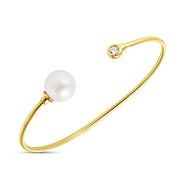 Фото Браслет из золота с жемчугом и фианитом (арт. 324897жпрлб)