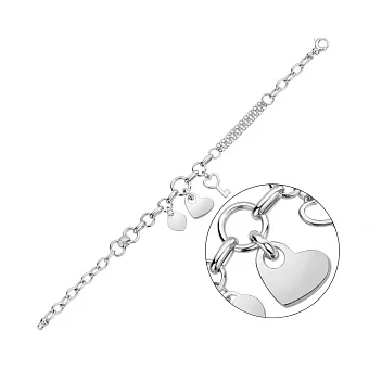 Браслет з білого золота з підвісками (арт. 325390бП3)