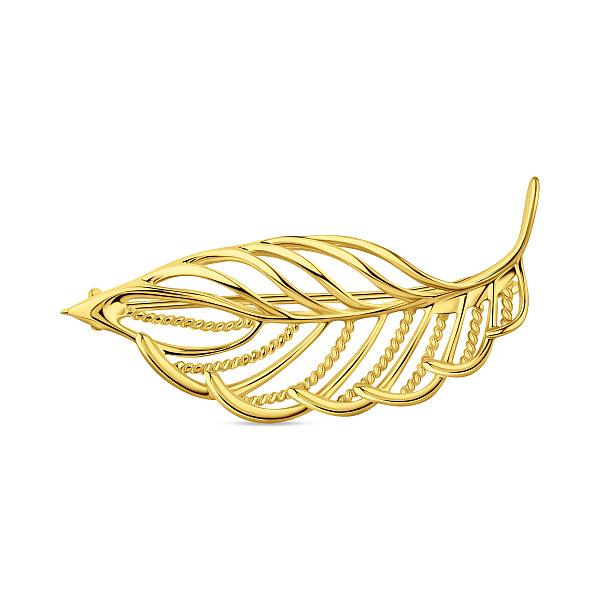 Золота брошка Листочок (арт. 360030ж) – зображення 1