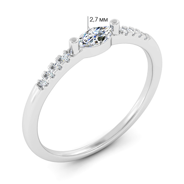 Кольцо из белого золота с бриллиантами (арт. К011589015б) – изображение 2