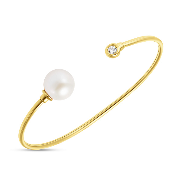 Браслет з золота з перлиною та фіанітом (арт. 324897жпрлб) – зображення 1