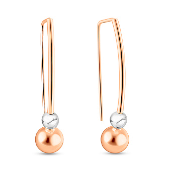 Серьги из красного и белого золота (арт. 100965/2кб)