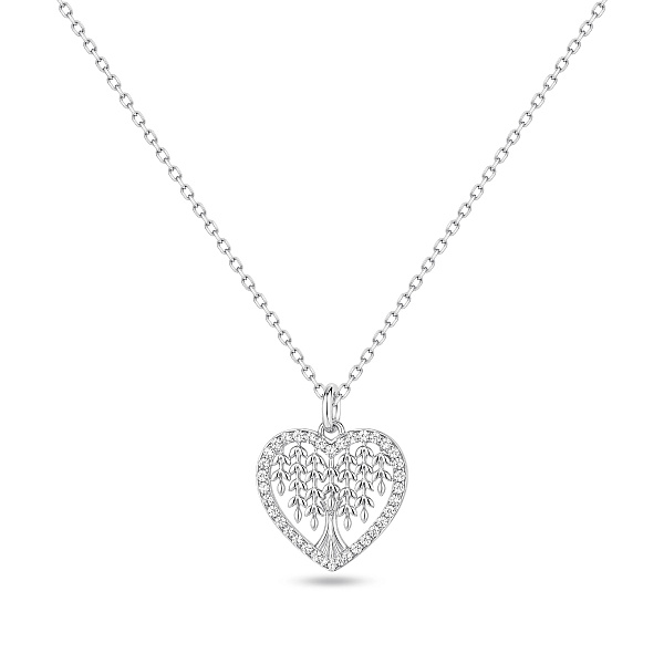 Серебряное колье с подвеской сердце с фианитами (арт. 7507/2478) – изображение 1