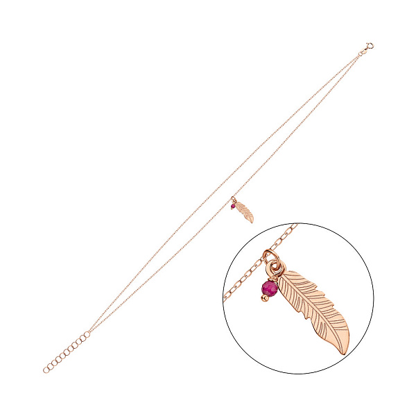 Браслет з червоного золота на ногу (арт. 326965кн) – зображення 1