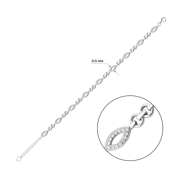 Серебряный браслет с фианитами (арт. 7509/5485) – изображение 2