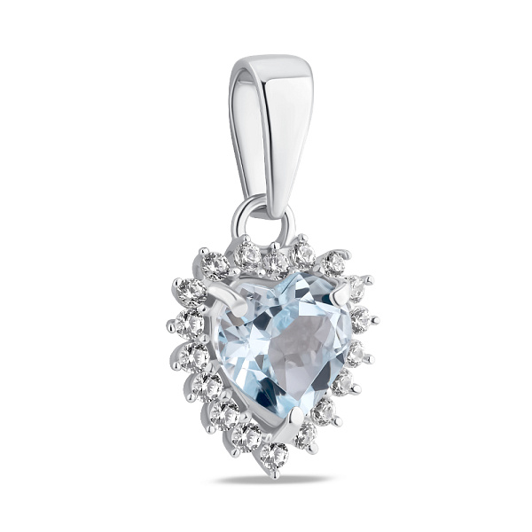 Срібний підвіс Серце з топазом (арт. 7503/2188476Пг) – зображення 1