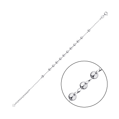 Срібний браслет з кульками  (арт. 7509/2757)
