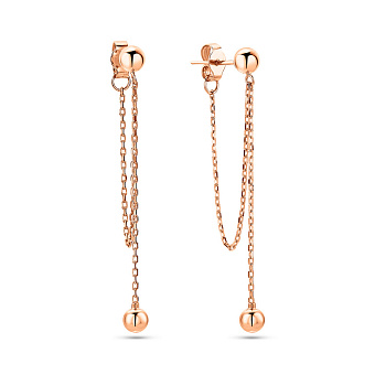 Фото Золотые пусеты Fly с подвесками (арт. 109803/1)