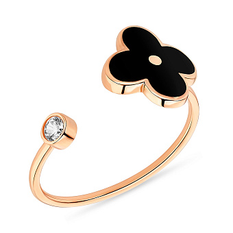 Золотое кольцо с эмалью (арт. 155146еч)