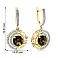 Золотые сережки-подвески с кварцем и фианитами (арт. 103390жПккр) – изображение 2