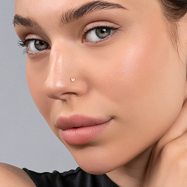 Золотая серьга-пирсинг для носа (арт. 130317) – изображение 3