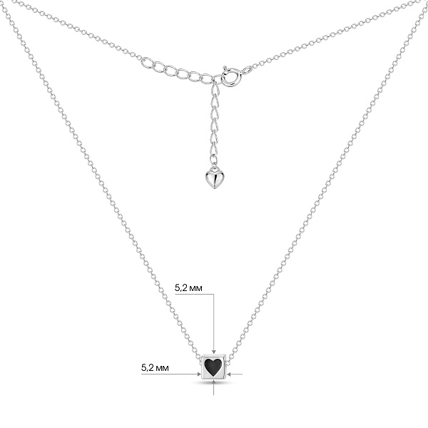 Серебряное колье Сердечко с эмалью (арт. 7507/2713еч) – изображение 3
