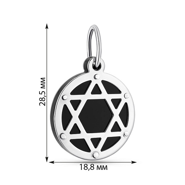 Серебряный кулон Звезда Давида с ониксом (арт. 7503/2998о) – изображение 2