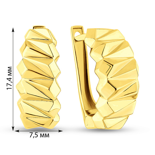 Серьги из желтого золота без камней (арт. 1091301ж) – изображение 2