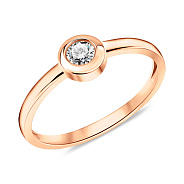 Золотое кольцо с одним бриллиантом (арт. К011296010)
