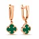 Золоті сережки-підвіски Клевер з малахітом (арт. 108596/10млх) – зображення 1