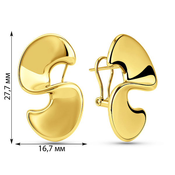 Серьги из желтого золота (арт. 111408ж) – изображение 2