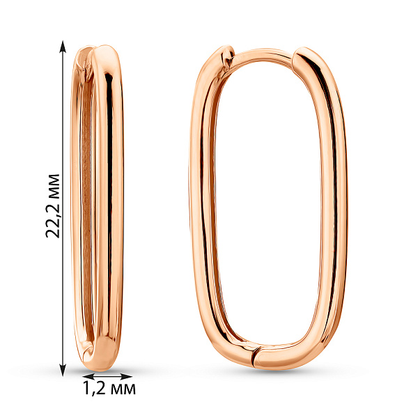 Золотые серьги без камней (арт. С-АНГ2-10) – изображение 3