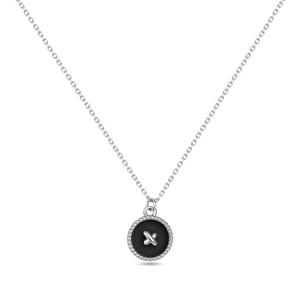 Серебряное колье с подвеской с ониксом (арт. 7507/2629о) – изображение 1