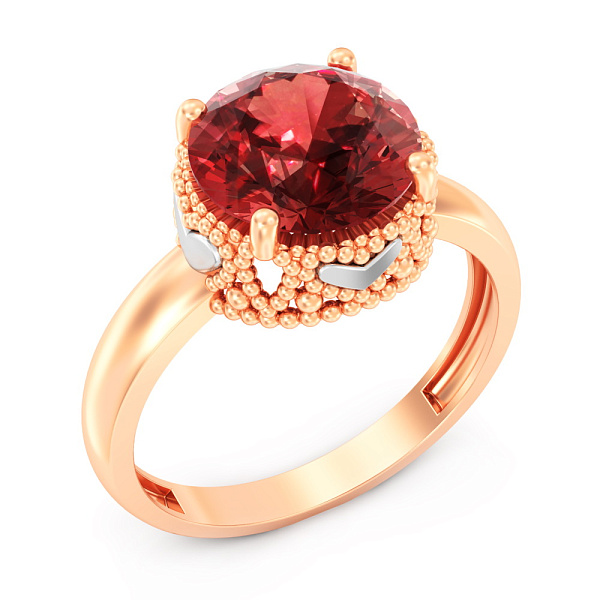 Золота каблучка з кварцом (арт. 140573ПкГ) – зображення 1