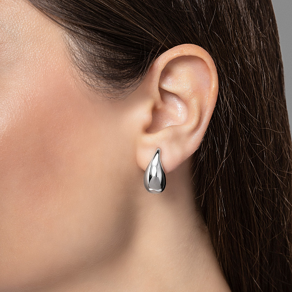 Серьги из белого золота Капля (арт. 1091497/2б) – изображение 2