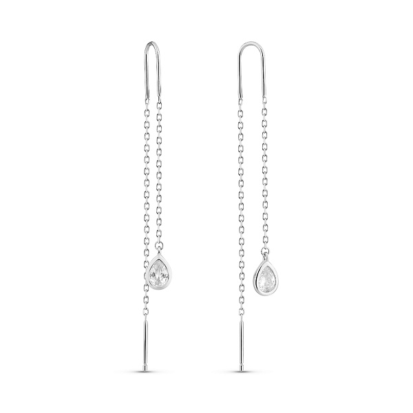 Серебряные серьги-протяжки с фианитами (арт. 7502/4862) – изображение 1
