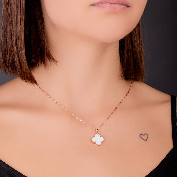 Золотой кулон с перламутром (арт. 422914/15п) – изображение 3