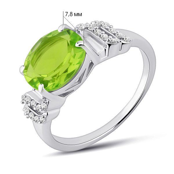 Массивное серебряное кольцо с хризолитом (арт. 7501/2194040Хрз) – изображение 2