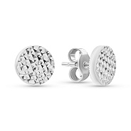 Фото Серьги пусеты Монеты из белого золота (арт. 107862/1б)