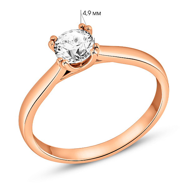 Золотое кольцо с бриллиантом (арт. К01116504046) – изображение 3
