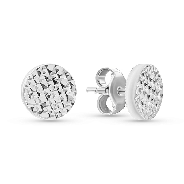 Серьги пусеты Монеты из белого золота (арт. 107862/1б) – изображение 1