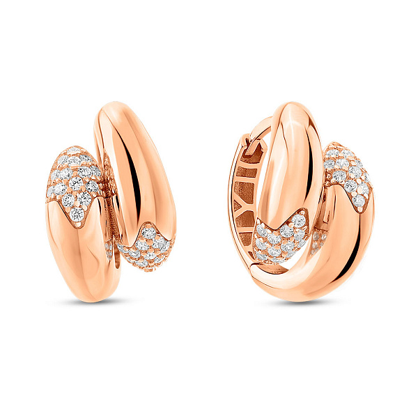 Серьги из красного золота с фианитами (арт. 1091811) – изображение 1