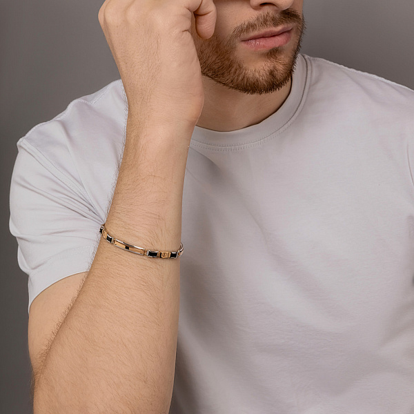 Золотой мужской браслет с ониксом (арт. 325622кбо) – изображение 4