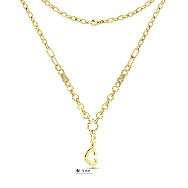 Кольє із жовтого золота з фіанітами (арт. 352462ж) – зображення 3