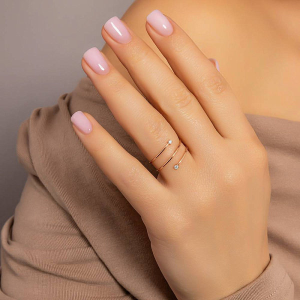 Каблучка з червоного золота з діамантами (арт. К011325005) – зображення 2