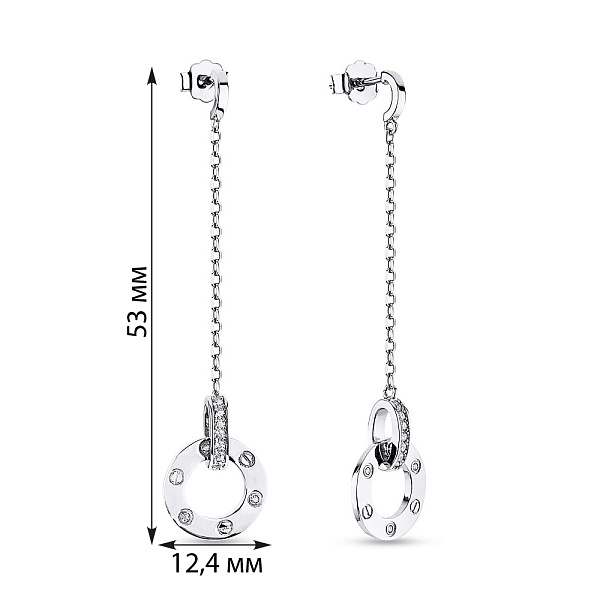 Серьги-пусеты из серебра с фианитами (арт. 7518/5516) – изображение 2