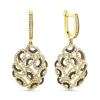 Золотые серьги с фианитами (арт. 103278ж)