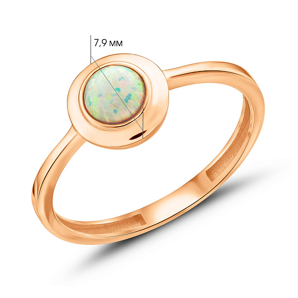 Каблучка з червоного золота з опалом (арт. 156164Поб) – зображення 4
