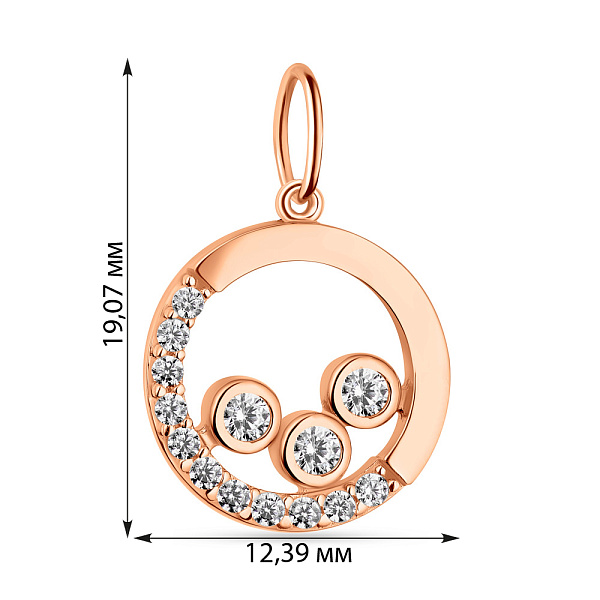 Кулон з золота з фіанітами (арт. 424181) – зображення 2