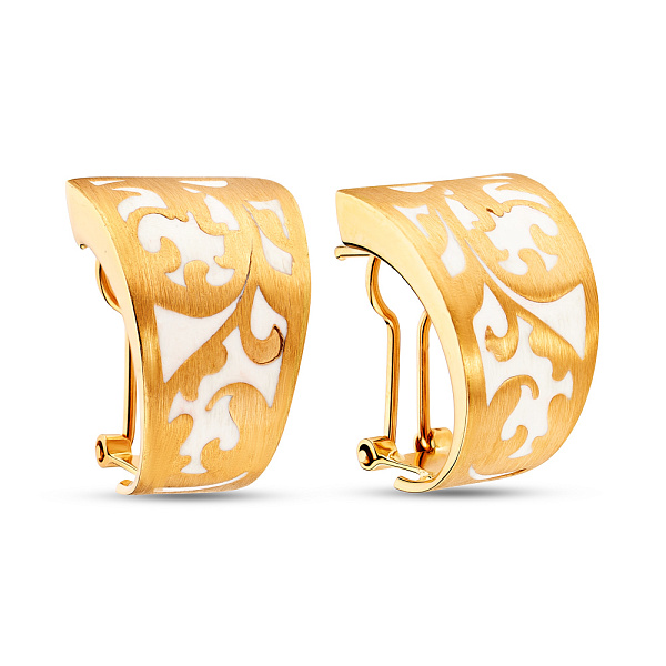 Золотые серьги Francelli с эмалью (арт. 105152жеб) – изображение 1