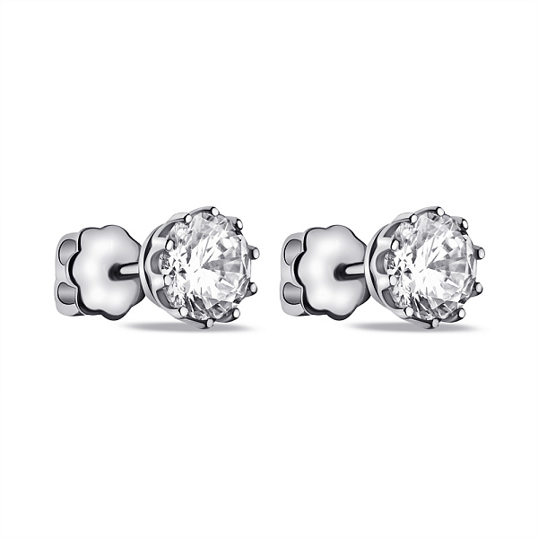 Серебряные серьги-пусеты с фианитами (арт. 7518/21049-1р) – изображение 1