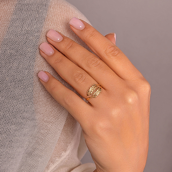 Незамкнутое кольцо Колосок из желтого золота (арт. 141166ж) – изображение 5