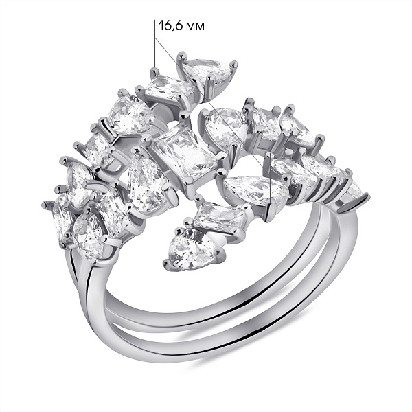 Серебряное тройное кольцо с фианитами (арт. 7501/6924) – изображение 2