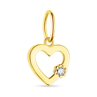 Золотий підвіс в жовтому кольорі металу з фіанітом  (арт. 424492ж)