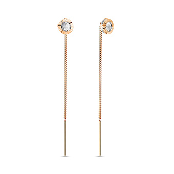 Золотые сережки протяжки (арт. 102053/2)