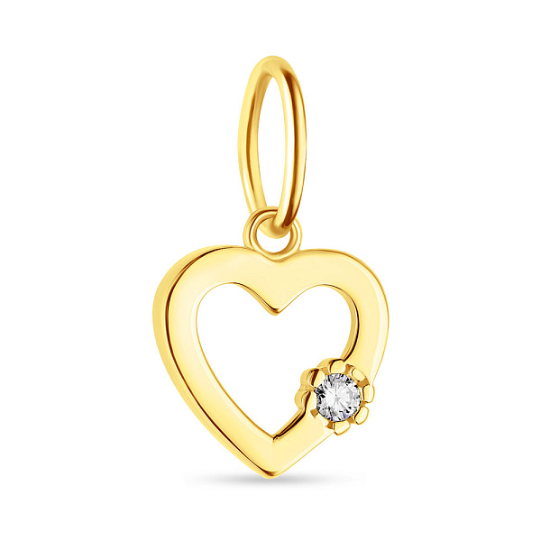 Золотий підвіс в жовтому кольорі металу з фіанітом  (арт. 424492ж) – зображення 1